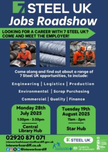 7 steel UK recruitment event - English poster