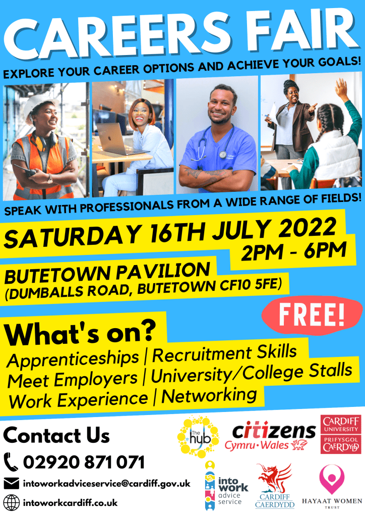 Careers Fair - Saturday 16th July - Butetown Pavilion