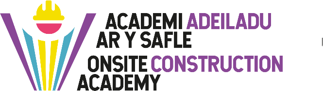 Logo Academi Adeiladu ar y Safle. Onsite Construction Academy's logo.